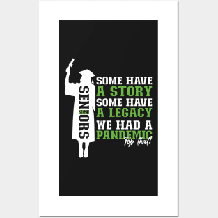 Pandemic Graduation | White And Green Text Funny Graduation Posters and Art